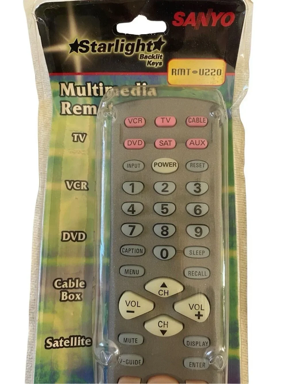 Sanyo Starlight Rmt U220 Multimedia Remote Backlit Keys Tv Media Replacement